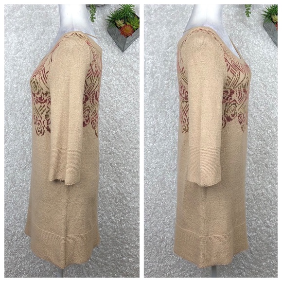 NWT Free People Desert Rose Boho Knit Bell Sleeve Sweater Tunic Dress Size S - Picture 6 of 10